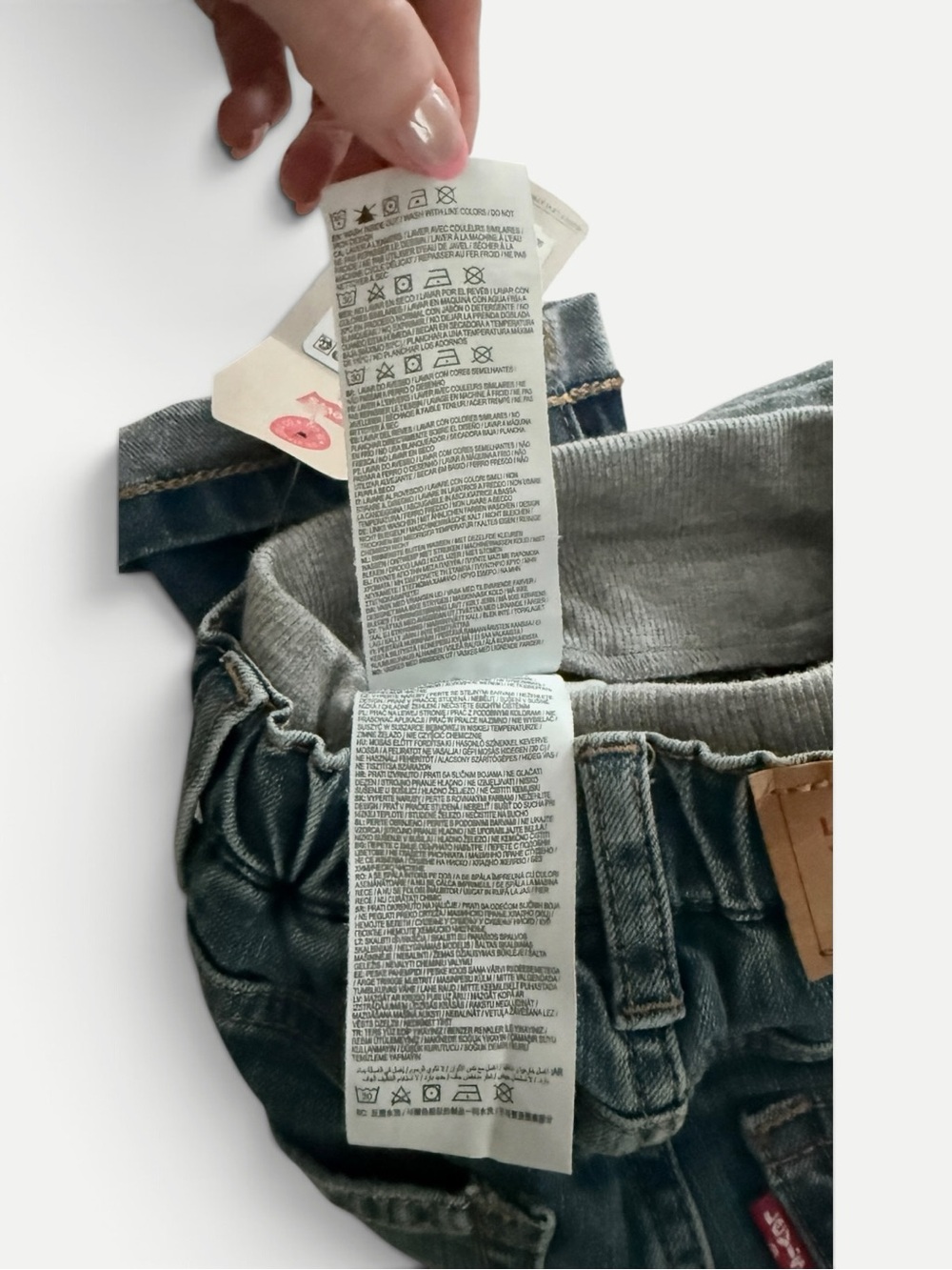 Levi’s Baby 9M Pull-On Jeans Vintage Sky Distressed Cuffed Stretch Denim NWT - Picture 10 of 12